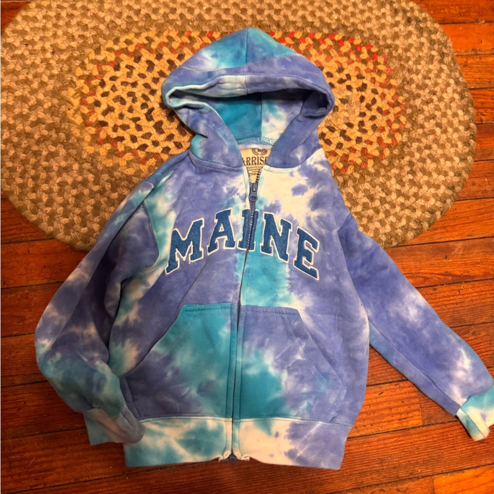 Vibrant Blue Tie-Dye Kids Hoodie